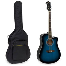 Load image into Gallery viewer, 41in Full Size Beginner Acoustic Cutaway Guitar Set w/ Case, Capo, Tuner
