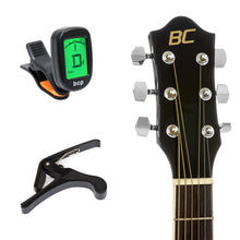 Load image into Gallery viewer, 41in Full Size Beginner Acoustic Cutaway Guitar Set w/ Case, Capo, Tuner
