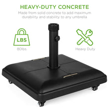 Load image into Gallery viewer, 81lb. Heavy Duty Concrete Umbrella Base Stand w/ Wheels
