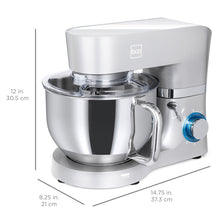 Load image into Gallery viewer, 660W 6-Speed 6.3qt Stainless Steel Kitchen Stand Mixer w/ 3 Attachments
