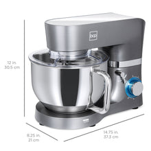 Load image into Gallery viewer, 660W 6-Speed 6.3qt Stainless Steel Kitchen Stand Mixer w/ 3 Attachments
