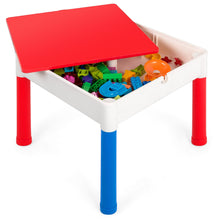 Load image into Gallery viewer, 3-in-1 Kids Building Block Activity Play Table Set w/ Storage, 2 Chairs
