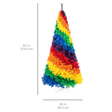 Load image into Gallery viewer, 7ft Artificial Rainbow Full Fir Christmas Tree Holiday Decor w/ Metal Stand
