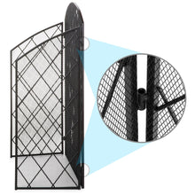 Load image into Gallery viewer, 3-Panel 50x30in Wrought Iron Mesh Fireplace Screen Spark Guard Gate
