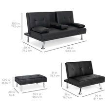 Load image into Gallery viewer, 3-Piece Modular Modern Furniture Set w/ Double &amp; Single Futons, Footstool
