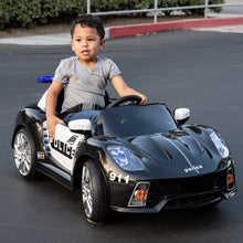 Load image into Gallery viewer, 12V Kids Police Sports Car Ride-On w/ AUX Port, Parent Control, Sounds
