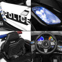 Load image into Gallery viewer, 12V Kids Police Sports Car Ride-On w/ AUX Port, Parent Control, Sounds
