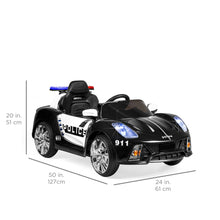 Load image into Gallery viewer, 12V Kids Police Sports Car Ride-On w/ AUX Port, Parent Control, Sounds
