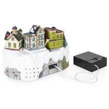 Load image into Gallery viewer, 12in Pre-Lit Hand-Painted Tabletop Christmas Village Set w/ Rotating Train
