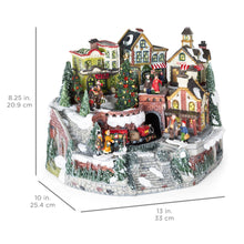 Load image into Gallery viewer, 12in Pre-Lit Hand-Painted Tabletop Christmas Village Set w/ Rotating Train
