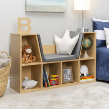 Load image into Gallery viewer, 6-Cubbie Kids Bookcase Furniture Accent w/ Cushioned Reading Nook
