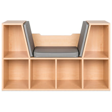 Load image into Gallery viewer, 6-Cubbie Kids Bookcase Furniture Accent w/ Cushioned Reading Nook
