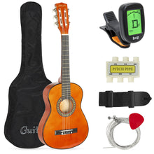 Load image into Gallery viewer, 30in Kids Classical Acoustic Guitar Beginners Set w/ Bag, E-Tuner, Strap
