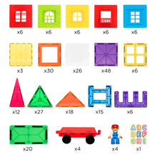 Load image into Gallery viewer, 250-Piece Kids STEM 3D Rainbow Magnetic Building Block Tile Toy Play Set
