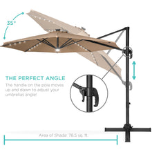 Load image into Gallery viewer, 360-Degree LED Cantilever Offset Patio Umbrella w/ Tilt, 10ft
