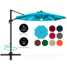 Load image into Gallery viewer, 360-Degree LED Cantilever Offset Patio Umbrella w/ Tilt, 10ft
