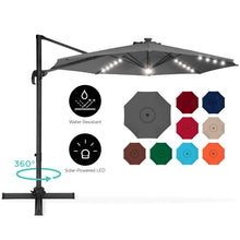 Load image into Gallery viewer, 360-Degree LED Cantilever Offset Patio Umbrella w/ Tilt, 10ft
