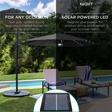 Load image into Gallery viewer, 360-Degree LED Cantilever Offset Patio Umbrella w/ Tilt, 10ft
