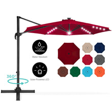 Load image into Gallery viewer, 360-Degree LED Cantilever Offset Patio Umbrella w/ Tilt, 10ft
