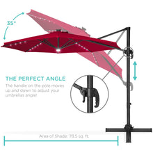 Load image into Gallery viewer, 360-Degree LED Cantilever Offset Patio Umbrella w/ Tilt, 10ft
