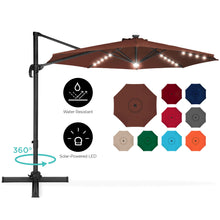 Load image into Gallery viewer, 360-Degree LED Cantilever Offset Patio Umbrella w/ Tilt, 10ft
