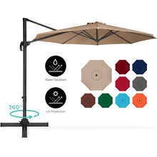 Load image into Gallery viewer, 360-Degree Rotating Cantilever Offset Patio Umbrella w/ Tilt, 10ft
