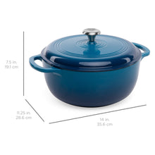 Load image into Gallery viewer, 6qt Non-Stick Enamel Cast-Iron Dutch Oven Kitchen Cookware w/ Side Handles
