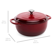 Load image into Gallery viewer, 6qt Non-Stick Enamel Cast-Iron Dutch Oven Kitchen Cookware w/ Side Handles
