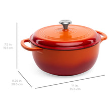 Load image into Gallery viewer, 6qt Non-Stick Enamel Cast-Iron Dutch Oven Kitchen Cookware w/ Side Handles
