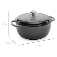 Load image into Gallery viewer, 6qt Non-Stick Enamel Cast-Iron Dutch Oven Kitchen Cookware w/ Side Handles
