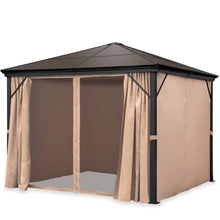 Load image into Gallery viewer, 10x10ft Outdoor Aluminum Frame Hardtop Gazebo w/ Side Curtains, Bug Nets
