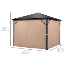 Load image into Gallery viewer, 10x10ft Outdoor Aluminum Frame Hardtop Gazebo w/ Side Curtains, Bug Nets
