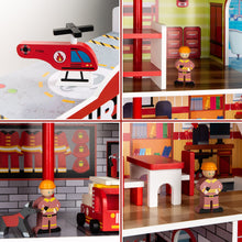 Load image into Gallery viewer, 32in Kids 3-Story Model Fire Station Play Set Toy w/ 2 Vehicles, Accessories
