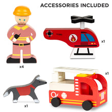 Load image into Gallery viewer, 32in Kids 3-Story Model Fire Station Play Set Toy w/ 2 Vehicles, Accessories
