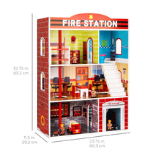 Load image into Gallery viewer, 32in Kids 3-Story Model Fire Station Play Set Toy w/ 2 Vehicles, Accessories
