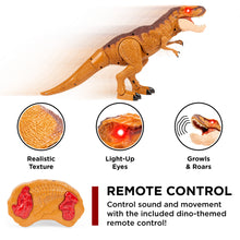 Load image into Gallery viewer, 21in Kids Walking RC Remote Control T-Rex Dinosaur Toy w/ Lights, Sounds
