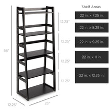 Load image into Gallery viewer, 5-Tier Multipurpose Ladder Slant Bookcase Storage Shelf
