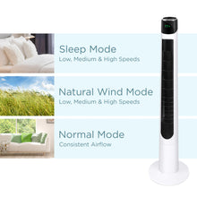 Load image into Gallery viewer, 47in Oscillating Tower Fan w/ 3 Adjustable Speeds &amp;  3 Modes, Remote, Timer
