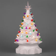 Load image into Gallery viewer, 15in Pre-Lit Hand-Painted Ceramic Tabletop Christmas Tree w/ 64 Lights
