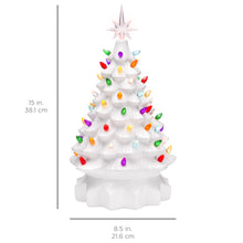 Load image into Gallery viewer, 15in Pre-Lit Hand-Painted Ceramic Tabletop Christmas Tree w/ 64 Lights
