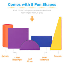 Load image into Gallery viewer, 5-Piece Kids Climb &amp; Crawl Soft Foam Shapes Structure Playset
