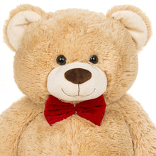 Load image into Gallery viewer, 38in Giant Plush Teddy Bear Stuffed Animal Toy w/ Red Bow Tie, Footprints
