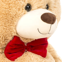 Load image into Gallery viewer, 38in Giant Plush Teddy Bear Stuffed Animal Toy w/ Red Bow Tie, Footprints
