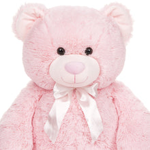 Load image into Gallery viewer, 38in Giant Plush Teddy Bear Stuffed Animal Toy w/ Red Bow Tie, Footprints
