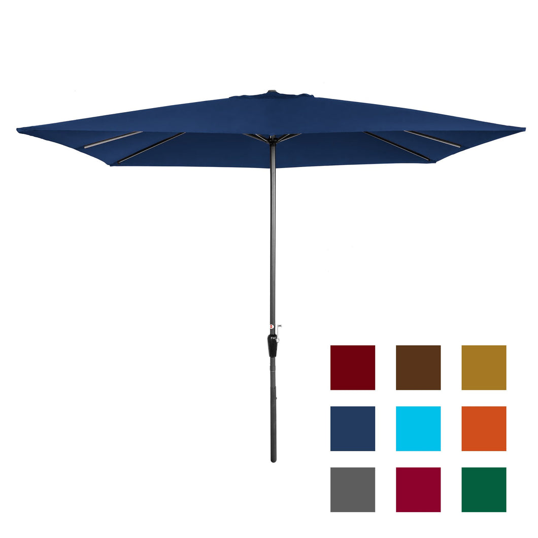 8x11ft Rectangular Patio Umbrella w/ Easy Crank, UV-Resistant Fabric