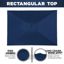 Load image into Gallery viewer, 8x11ft Rectangular Patio Umbrella w/ Easy Crank, UV-Resistant Fabric
