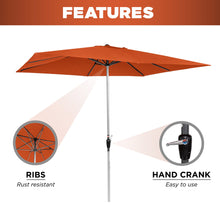 Load image into Gallery viewer, 8x11ft Rectangular Patio Umbrella w/ Easy Crank, UV-Resistant Fabric
