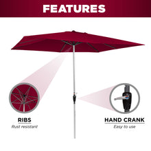 Load image into Gallery viewer, 8x11ft Rectangular Patio Umbrella w/ Easy Crank, UV-Resistant Fabric
