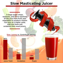 Load image into Gallery viewer, 150W Horizontal Slow Masticating Juicer w/ Reverse Mode, Quiet Motor
