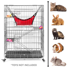 Load image into Gallery viewer, 30x19x43in 4-Tier Cat Cage Playpen Crate w/ Hammock, Wheels, Shelves
